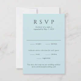 Moderne Turquoise Minimalistische Trouwdag RSVP Kaartje