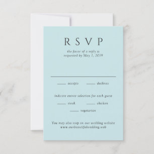 Moderne Turquoise Minimalistische Trouwdag RSVP Kaartje