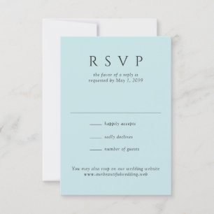 Moderne Turquoise Minimalistische Trouwdag RSVP Kaartje