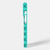 Moderne Turquoise Monogram Naam Effen Kleur | Teal Case-Mate iPhone Case (Achterkant / Links)