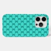 Moderne Turquoise Monogram Naam Effen Kleur | Teal Case-Mate iPhone Case (Achterkant (horizontaal))
