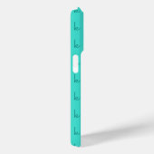 Moderne Turquoise Monogram Naam Effen Kleur | Teal Case-Mate iPhone Case (Achterkant / Rechts)