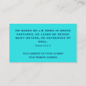 Moderne Turquoise Natuur Bijbelvers Psalmen 23 Visitekaartje (Achterkant)