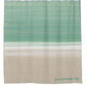 Moderne turquoise oceaan zandstrand op maat douchegordijn (Voorkant)
