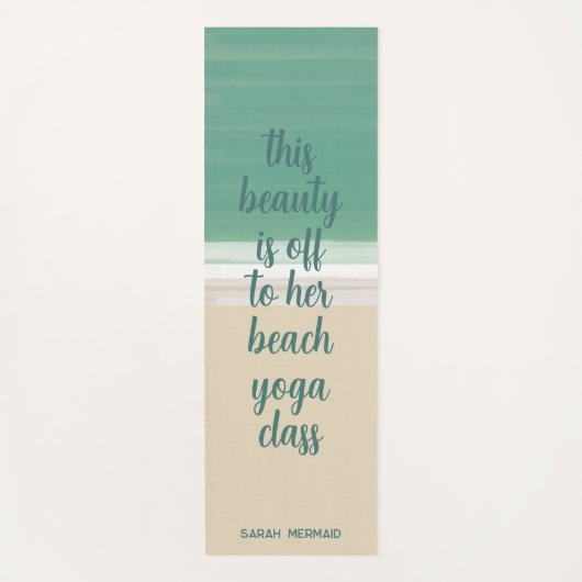 Moderne Turquoise Ocean Beach Aangepaste Quote Naa Yogamat (Voorkant)