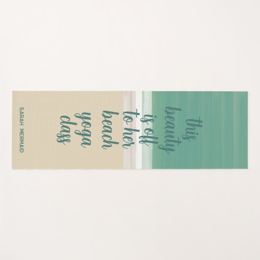 Moderne Turquoise Ocean Beach Aangepaste Quote Naa Yogamat (Voorkant (horizontaal))