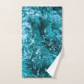 Moderne Turquoise Ocean Waves Custom Bad Handdoek (Handdoek)