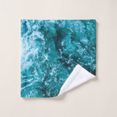 Moderne Turquoise Ocean Waves Custom Bad Handdoek (Wasdoekje)