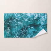 Moderne Turquoise Ocean Waves Custom Bad Handdoek (Handdoek)