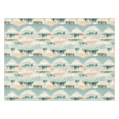 Moderne Turquoise Oranje Crème Kerstbomen  Tafelkleed (Voorkant (Horizontaal))
