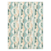 Moderne Turquoise Oranje Crème Kerstbomen  Tafelkleed (Voorkant)