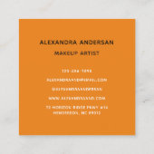 Moderne Turquoise Oranje wimper make-up Waterverf Vierkante Visitekaartje (Achterkant)