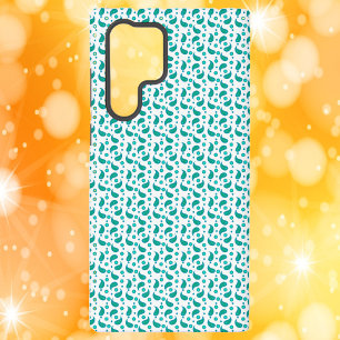 Moderne turquoise paisleyprint stijlvol bloempatro samsung galaxy hoesje