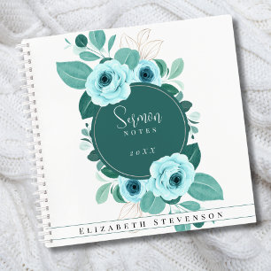 Moderne Turquoise Preeknotities Aangepast Jaar & N Notitieboek