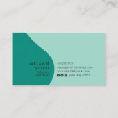 Moderne turquoise roze abstract patroon minimalist visitekaartje (Achterkant)