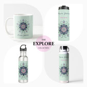Moderne turquoise Roze Bloemen Mandala Doodles Koffiemok
