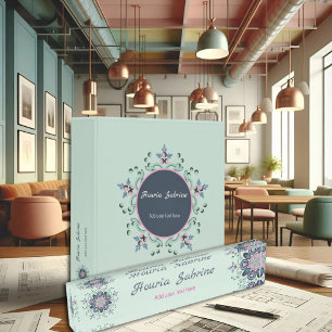 Moderne Turquoise & Roze Bloemen Mandala Doodles Naambordje