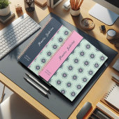 Moderne turquoise Roze Bloemen Mandala Doodles Planner