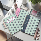 Moderne turquoise Roze Bloemen Mandala Doodles Planner