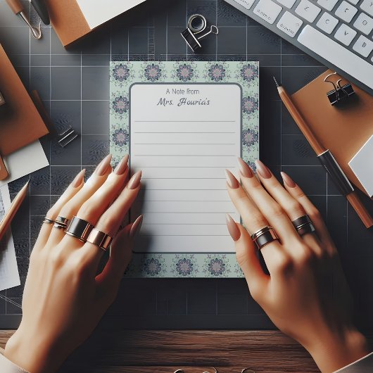 Moderne turquoise Roze Bloemen Mandala Doodles Post-it® Notes