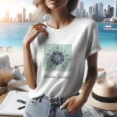 Moderne turquoise Roze Bloemige Mandala Doodles T-shirt