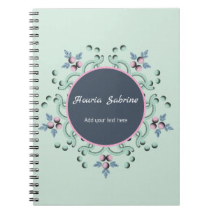 Moderne turquoise Roze Bloemrijke Mandala Doodles Notitieboek