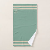 Moderne turquoise Sailor Stripe Towel Set Bad Handdoek (Handdoek)