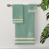 Moderne turquoise Sailor Stripe Towel Set Bad Handdoek