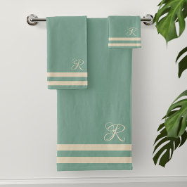 Moderne turquoise Sailor Stripe Towel Set Bad Handdoek