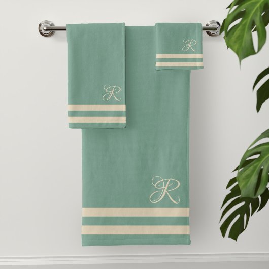 Moderne turquoise Sailor Stripe Towel Set Bad Handdoek