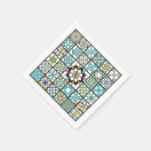 Moderne Turquoise Sampler Quilt servetten (Hoek)