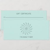 Moderne Turquoise Spiraal Stip Cadeaubon (Voorkant / Achterkant)