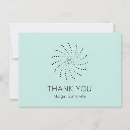 Moderne Turquoise Spiraal Stip Elegant Bedankkaart