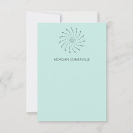 Moderne Turquoise Spiraal Stip Elegant Notitiekaartje
