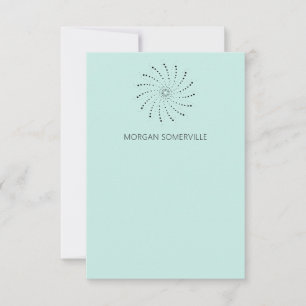 Moderne Turquoise Spiraal Stip Elegant Notitiekaartje