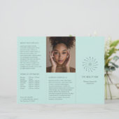 Moderne Turquoise Spiraal Stip Elegante Brochure (Staand voorkant)