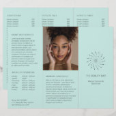 Moderne Turquoise Spiraal Stip Elegante Brochure (Voorkant / Achterkant)