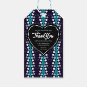Moderne Turquoise Stippen Dank Je Hart Cadeaulabel (Voorkant)
