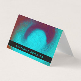 Moderne Turquoise Unieke Koele Kleurrijke QR-code Visitekaartje