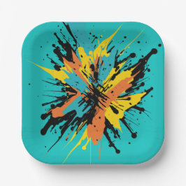 Moderne turquoise verfballen sport kleurspatten  papieren bordje