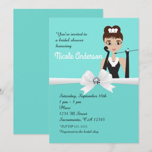 Moderne Turquoise Verlovingsfeest Bruiloft Chic Kaart (Voorkant / Achterkant)