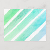 Moderne Turquoise Waterverf Foto Verjaardagsfeest Uitnodiging Briefkaart (Achterkant)