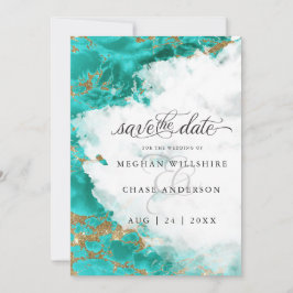 Moderne Turquoise Waterverf Geode  BarefootBride™