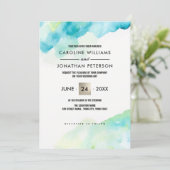 Moderne Turquoise Waterverf Kaart (Staand voorkant)