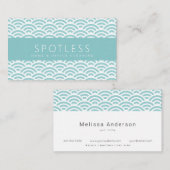 Moderne Turquoise Wave Pattern Cleaning Service Visitekaartje (Voorkant / Achterkant)