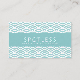 Moderne Turquoise Wave Pattern Cleaning Service Visitekaartje