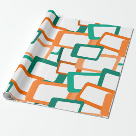 Moderne tussenliggende rechthoeken cadeaupapier