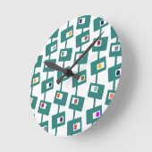 Moderne tussenliggende rechthoeken en vierkantjes ronde klok (Hoek)