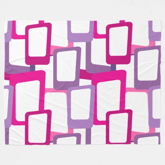 Moderne tussenliggende rechthoeken fleece deken (Voorkant (Horizontaal))