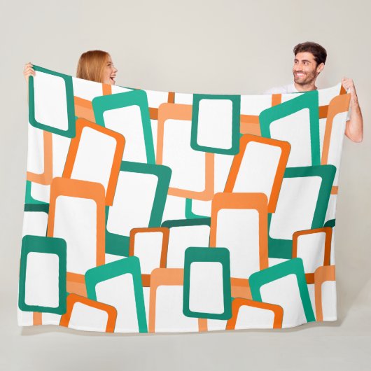 Moderne tussenliggende rechthoeken fleece deken (In situ)